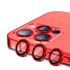 iPhone 15 Pro Max Glitter Diamond Camera Lens with HD Tempered Glass - Rojo