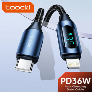 Toocki PD 36W type-C to lightning Fast Charging Data Cable w/ Display
