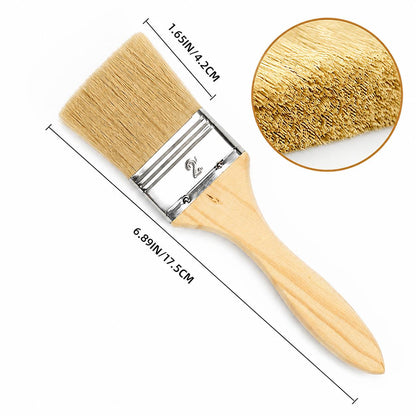 2 Inch Flat Paint Brush with Wooden Handle, Natural Bristle Paint Brush for Painting, Staining & Varnishing