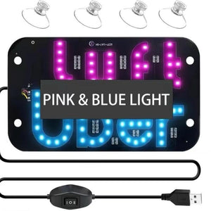 LED Taxi Light Sign – Dual Color Blue & Pink – USB Powered with Suction Cups